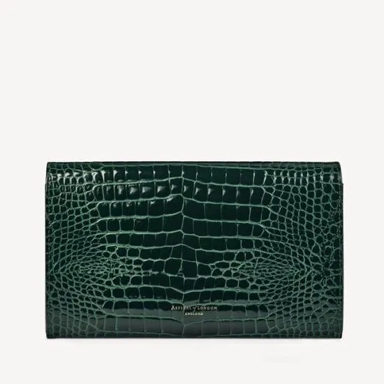 Travel Wallet With Removable Inserts Evergreen Patent Croc Women Aspinal Of London Travel Wallets