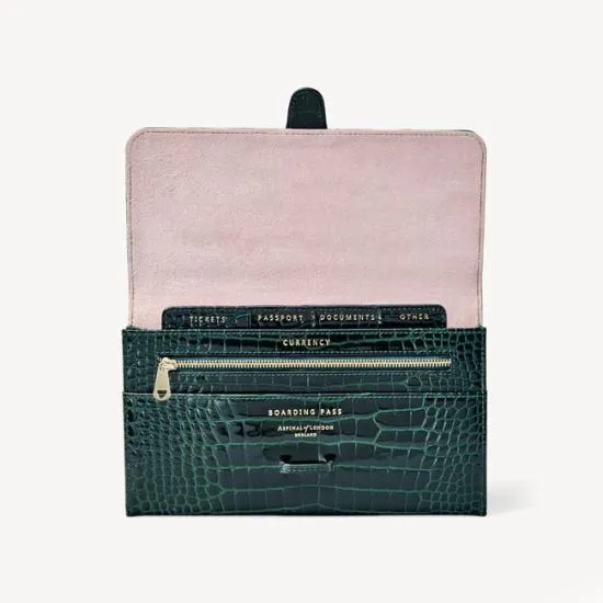 Travel Wallet With Removable Inserts Evergreen Patent Croc Women Aspinal Of London Travel Wallets