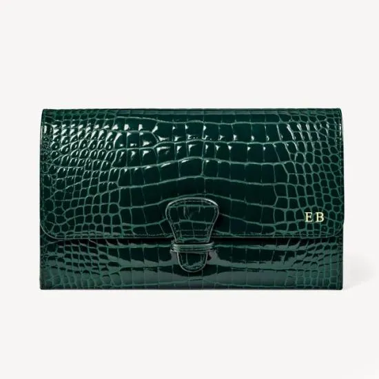 Travel Wallet With Removable Inserts Evergreen Patent Croc Women Aspinal Of London Travel Wallets