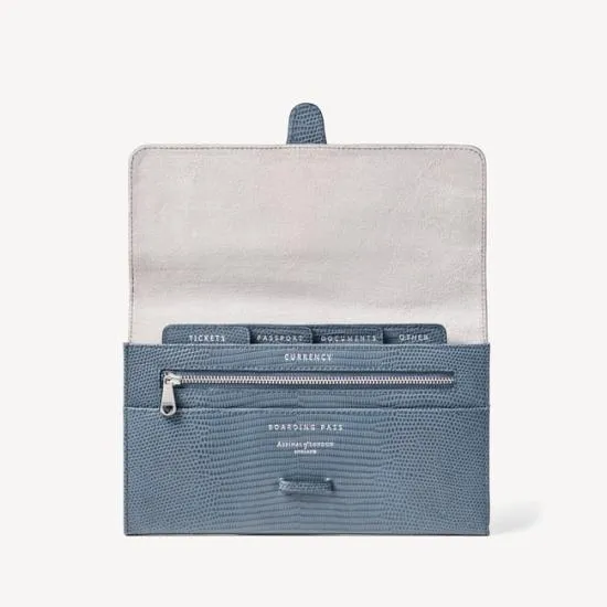 Travel Wallet With Removable Inserts Heritage Blue Lizard WomenMen Aspinal Of London Travel Wallets