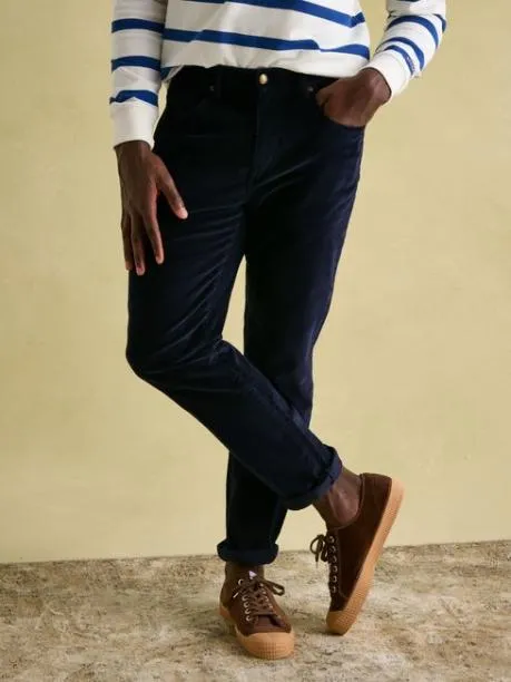Trousers and Jeans Men Joules Navy Straight Leg Corduroy Trousers