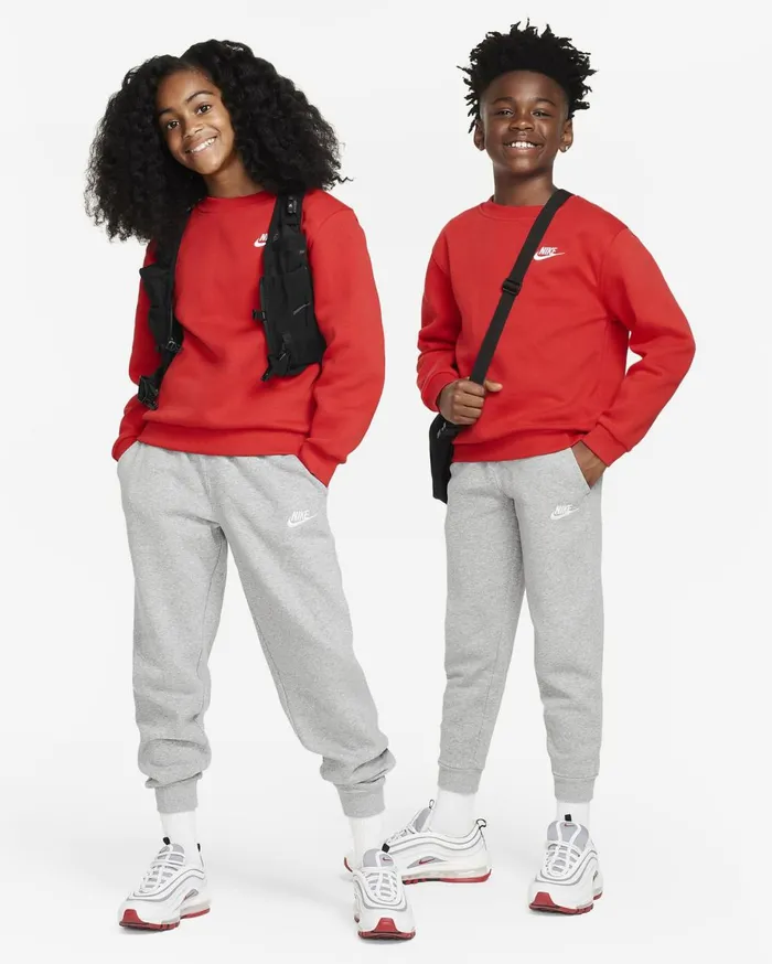 Trousers And Leggings Kids Nike Sportswear Club Fleece Dark Grey Heatherbase Greywhite