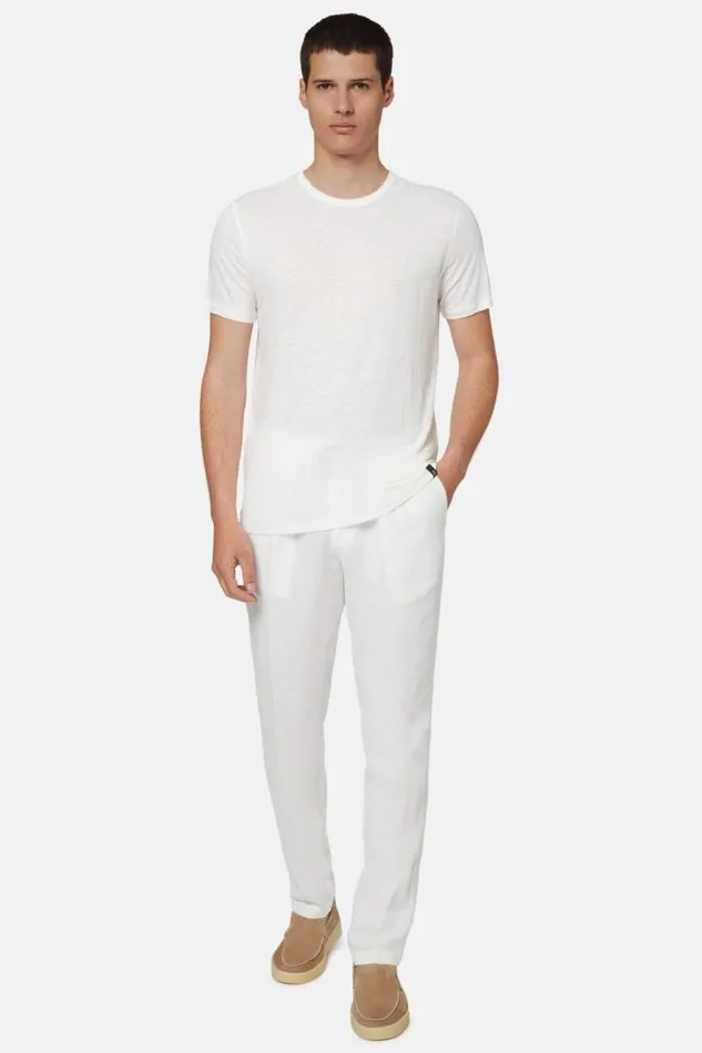 Trousers Men Boggi Milano City Linen Trousers White Trousers Men Boggi Milano City Linen Trousers White