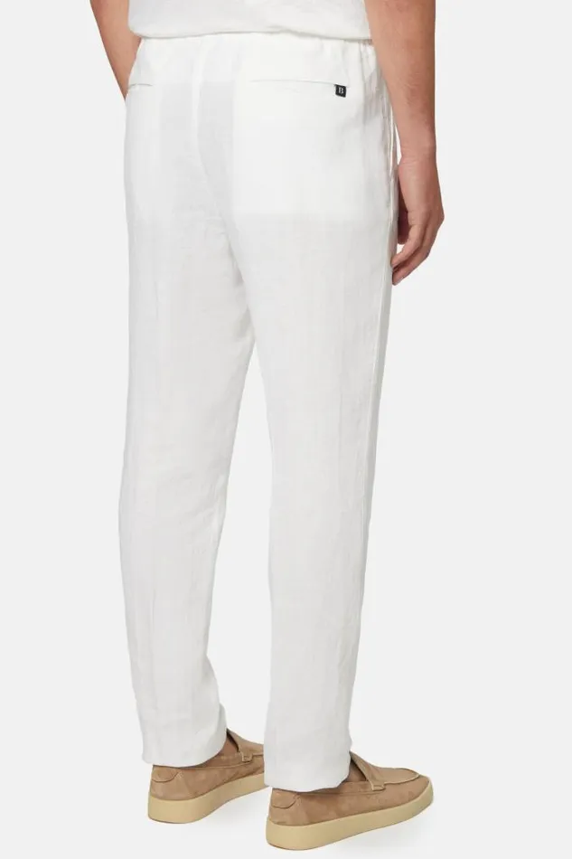 Trousers Men Boggi Milano City Linen Trousers White Trousers Men Boggi Milano City Linen Trousers White