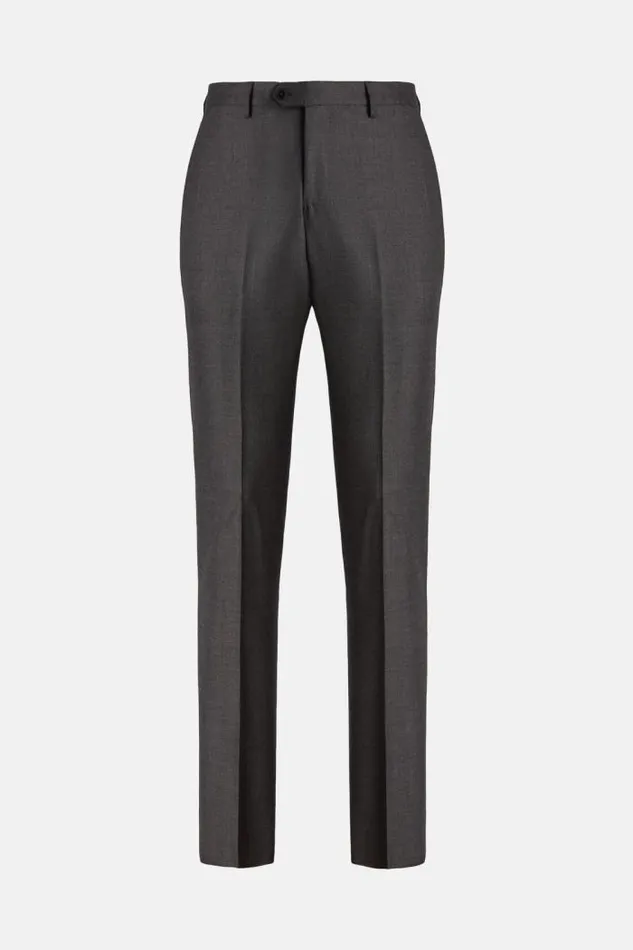 Trousers Men Boggi Milano Regular Fit Birdseye Wool Trousers Medium Grey
