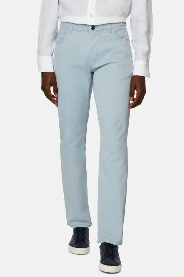 Trousers Men Boggi Milano Stretch CottonTencel Jeans Light Blu Trousers Men Boggi Milano Stretch CottonTencel Jeans Light Blu
