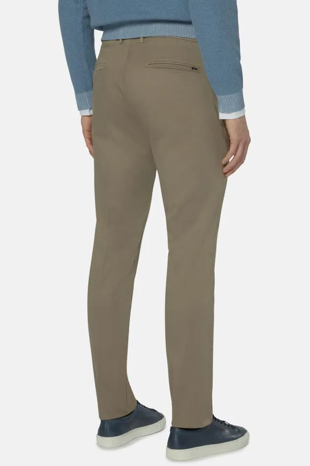 Trousers Men Boggi Milano Stretch CottonTencel Trousers Taupe Trousers Men Boggi Milano Stretch CottonTencel Trousers Taupe