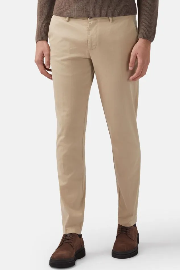Trousers Men Boggi Milano Stretch Cotton Trousers Beige Trousers Men Boggi Milano Stretch Cotton Trousers Beige