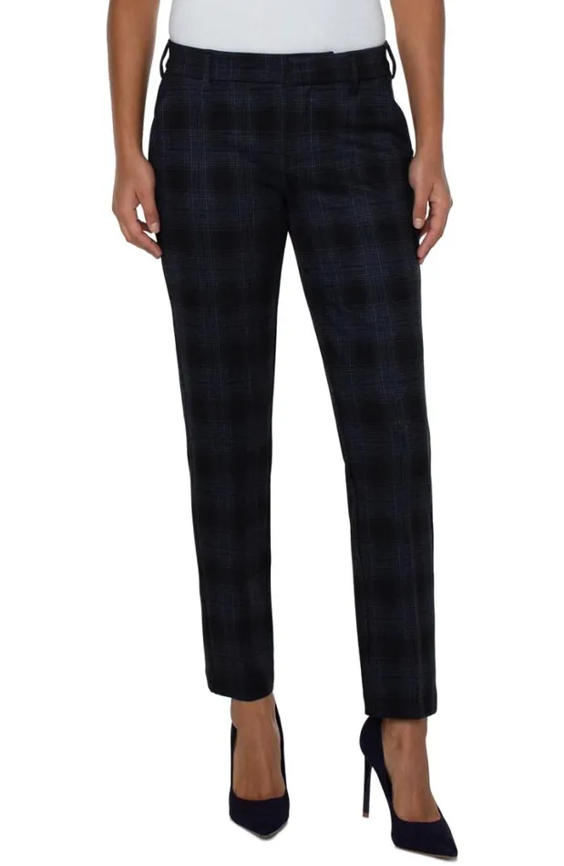 TROUSERS Women Liverpool Los Angeles KELSEY KNIT TROUSER Black Dark Slate Tartan Plaid TROUSERS Women Liverpool Los Angeles KELSEY KNIT TROUSER Black Dark Slate Tartan Plaid