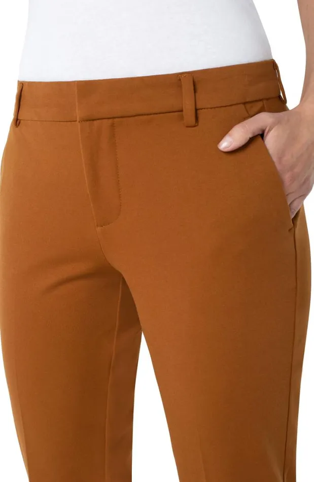TROUSERS Women Liverpool Los Angeles KELSEY KNIT TROUSER SUPER STRETCH PONTE Walnut Brown