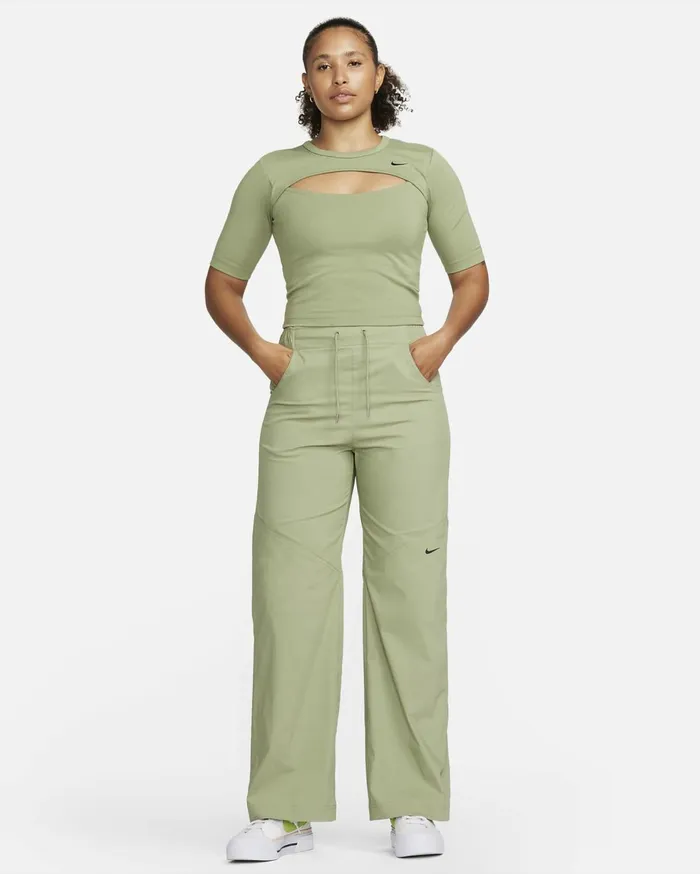 Trousers Women Nike Sportswear Essentials Oil Greenblack