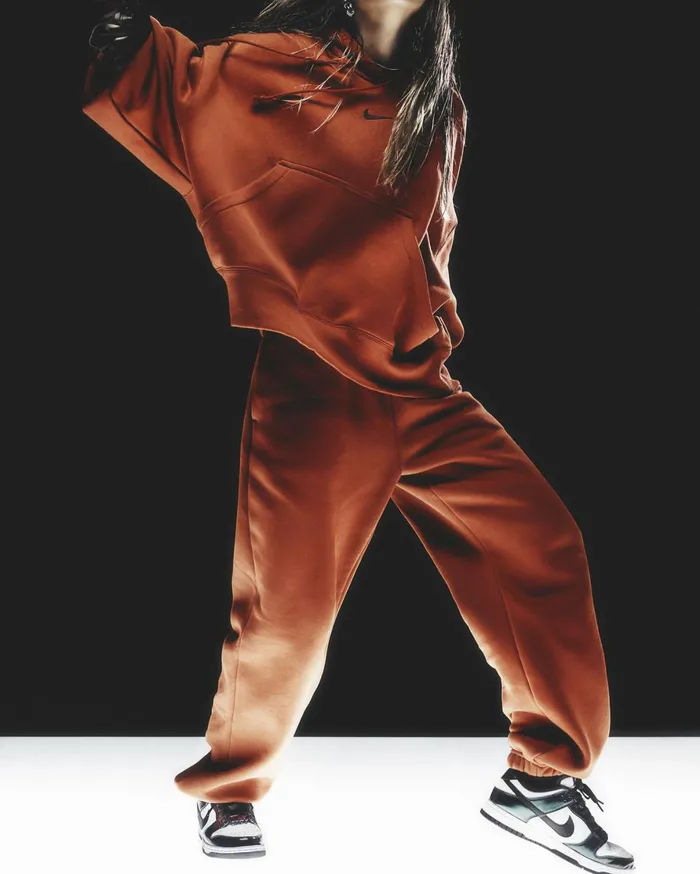 Trousers Women Nike Sportswear Phoenix Fleece Rugged Orangeblack