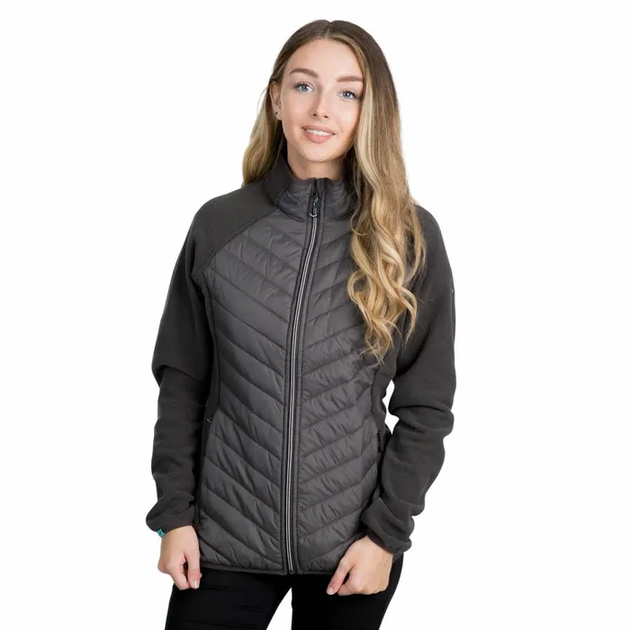 Underpinned Quilted Fleece Jacket Charcoal Women Trespass Fleece
