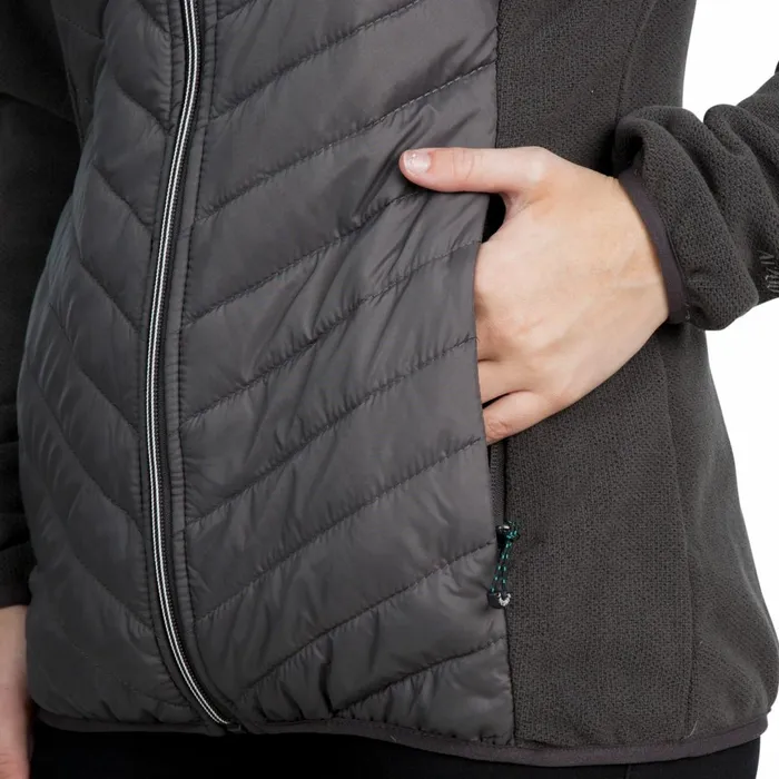 Underpinned Quilted Fleece Jacket Charcoal Women Trespass Fleece
