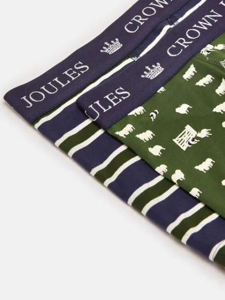 Underwear Men Joules GreenNavy Pack Of Two Cotton Boxers