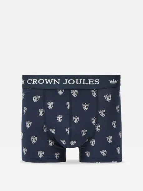 Underwear Men Joules Navy and White Crest Pack Of Two Cotton Boxers