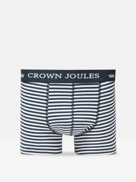 Underwear Men Joules Navy and White Crest Pack Of Two Cotton Boxers