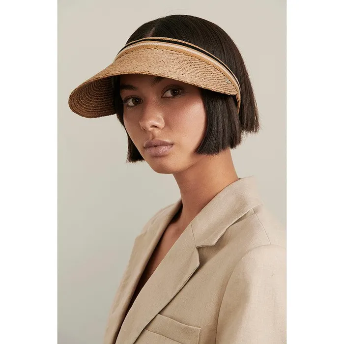 Visors Hats Helen Kaminski Bianca Nougatblack Stripe