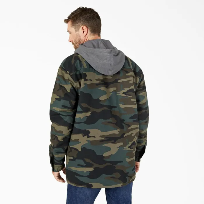 Water Repellent Duck Hooded Shirt Jacket Hunter Green Camo Hunter Green Camo hrc Men Dickies Outerwear Water Repellent Duck Hooded Shirt Jacket Hunter Green Camo Hunter Green Camo hrc Men Dickies Outerwear