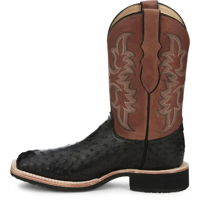 Western Men Justin Boots Drover 11034 PullOn Western Boot Black