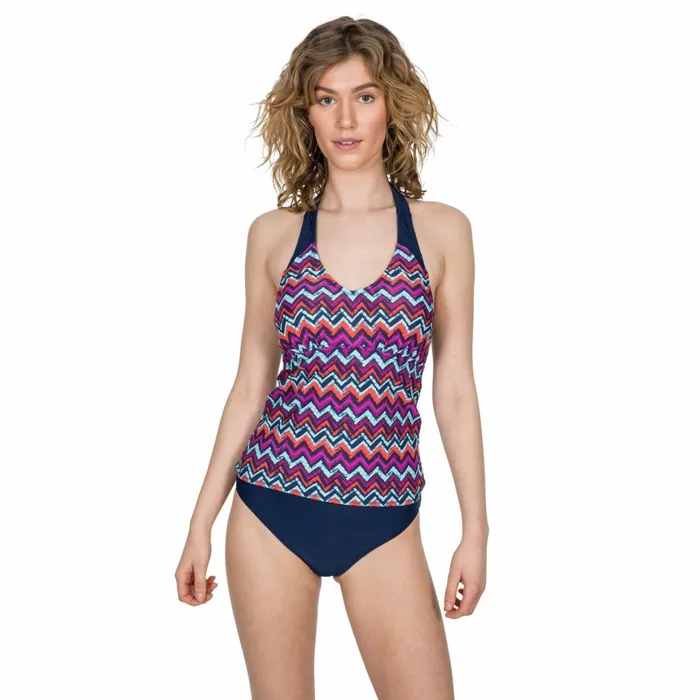 Winona Halterneck Tankini Top Zigzag Print Women Trespass Swimwear