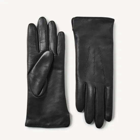 Women039s Cashmere Lined Leather Gloves Black Nappa Women Aspinal Of London Gloves and Scarves