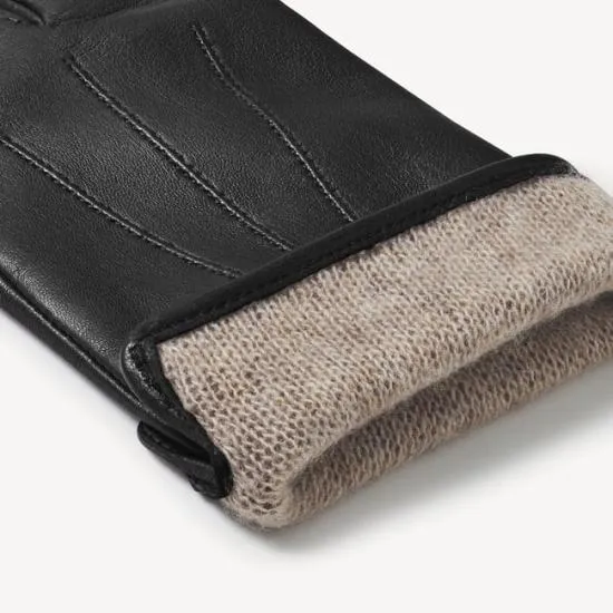 Women039s Cashmere Lined Leather Gloves Black Nappa Women Aspinal Of London Gloves and Scarves