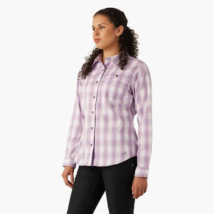 Women039s Cooling RollTab Work Shirt Purple Rose Hillside Plaid Purple Rose Hillside Plaid a2d Women Dickies Work Tops Women039s Cooling RollTab Work Shirt Purple Rose Hillside Plaid Purple Rose Hillside Plaid a2d Women Dickies Work Tops
