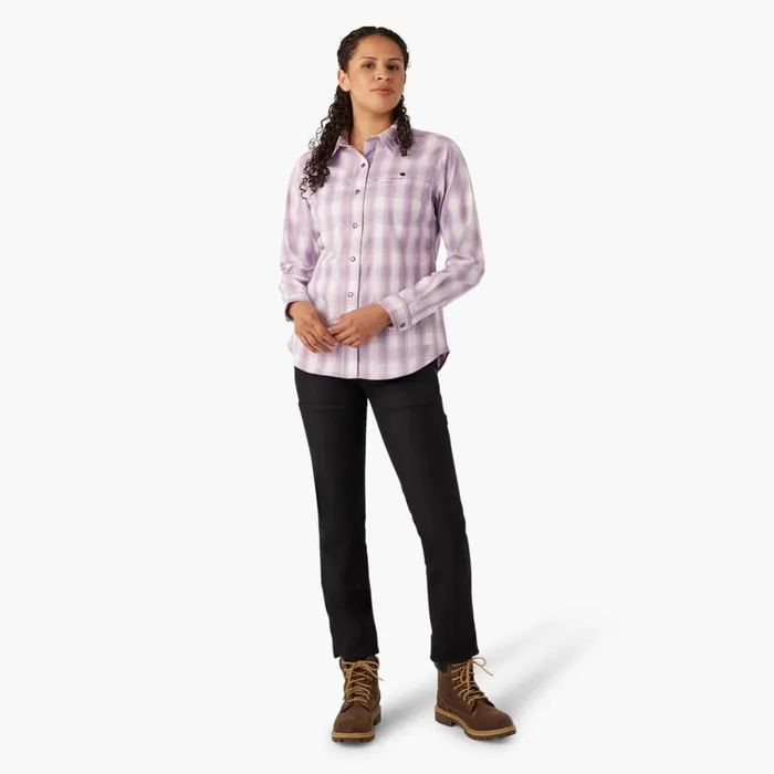 Women039s Cooling RollTab Work Shirt Purple Rose Hillside Plaid Purple Rose Hillside Plaid a2d Women Dickies Work Tops Women039s Cooling RollTab Work Shirt Purple Rose Hillside Plaid Purple Rose Hillside Plaid a2d Women Dickies Work Tops