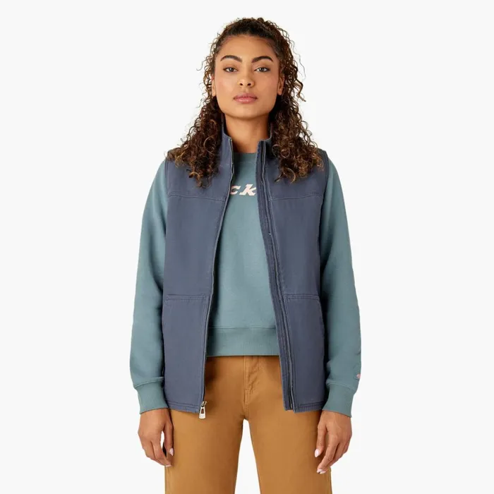 Women039s Fleece Lined Duck Canvas Vest Rinsed Diesel Gray Rinsed Diesel Gray ryg Women Dickies Vests Women039s Fleece Lined Duck Canvas Vest Rinsed Diesel Gray Rinsed Diesel Gray ryg Women Dickies Vests