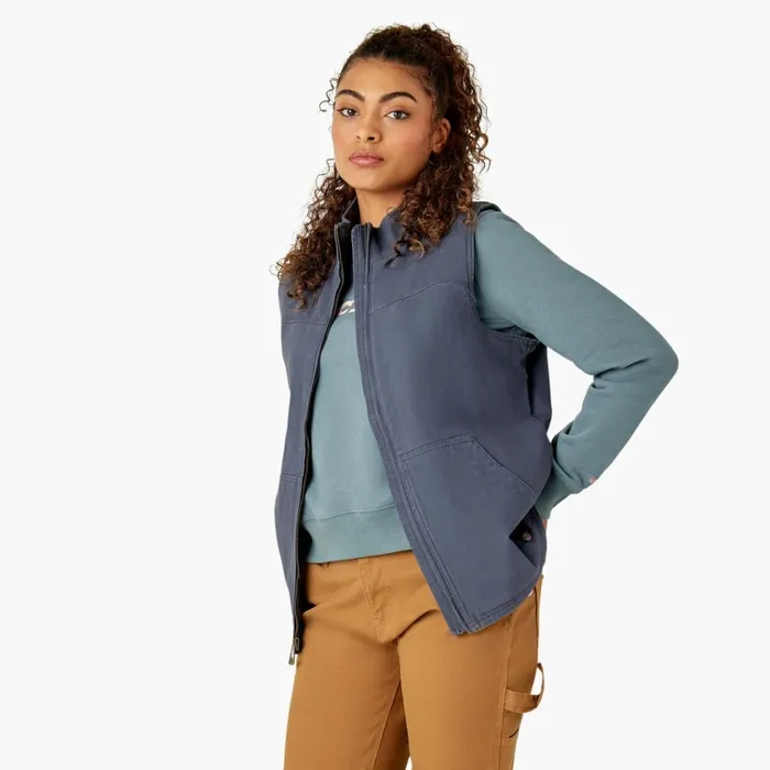 Women039s Fleece Lined Duck Canvas Vest Rinsed Diesel Gray Rinsed Diesel Gray ryg Women Dickies Vests Women039s Fleece Lined Duck Canvas Vest Rinsed Diesel Gray Rinsed Diesel Gray ryg Women Dickies Vests