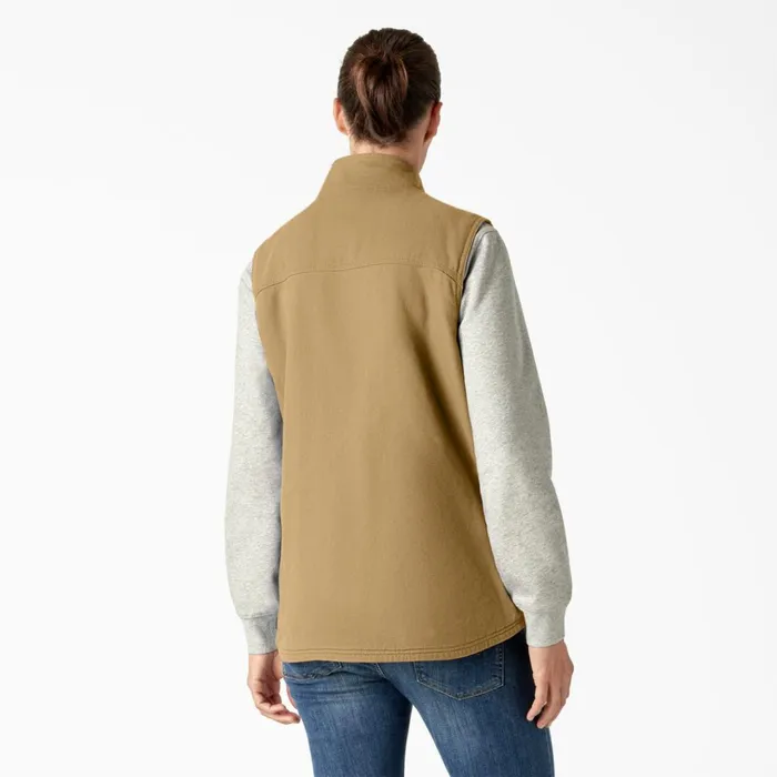 Women039s Fleece Lined Duck Canvas Vest Rinsed Nubuck Rinsed Nubuck rnu Women Dickies Vests