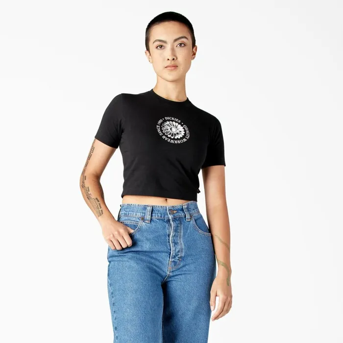 Women039s Garden Plain Cropped TShirt Black Black kbk Women Dickies TShirts