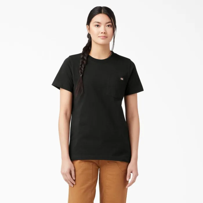 Women039s Heavyweight Short Sleeve Pocket TShirt Black Black bk Women Dickies TShirts Women039s Heavyweight Short Sleeve Pocket TShirt Black Black bk Women Dickies TShirts