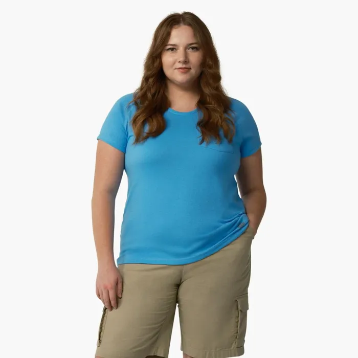 Women039s Plus Cooling Short Sleeve Pocket TShirt Azure Blue Azure Blue ab2 Women Dickies TShirts Women039s Plus Cooling Short Sleeve Pocket TShirt Azure Blue Azure Blue ab2 Women Dickies TShirts