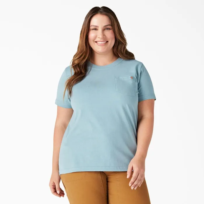 Women039s Plus Heavyweight Short Sleeve Pocket TShirt Dockside Blue Dockside Blue du1 Women Dickies TShirts Women039s Plus Heavyweight Short Sleeve Pocket TShirt Dockside Blue Dockside Blue du1 Women Dickies TShirts