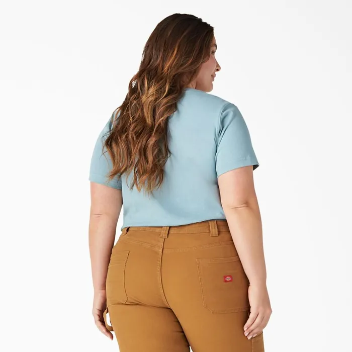 Women039s Plus Heavyweight Short Sleeve Pocket TShirt Dockside Blue Dockside Blue du1 Women Dickies TShirts Women039s Plus Heavyweight Short Sleeve Pocket TShirt Dockside Blue Dockside Blue du1 Women Dickies TShirts