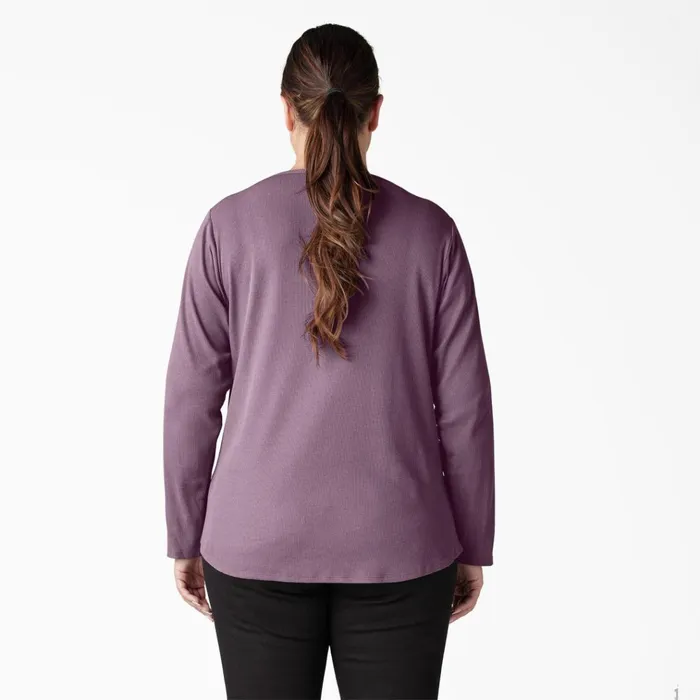 Women039s Plus Henley Long Sleeve Shirt Grapeade Grapeade gsd Women Dickies Work Tops Women039s Plus Henley Long Sleeve Shirt Grapeade Grapeade gsd Women Dickies Work Tops