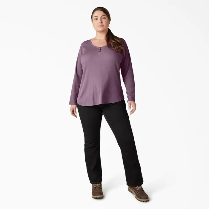 Women039s Plus Henley Long Sleeve Shirt Grapeade Grapeade gsd Women Dickies Work Tops Women039s Plus Henley Long Sleeve Shirt Grapeade Grapeade gsd Women Dickies Work Tops