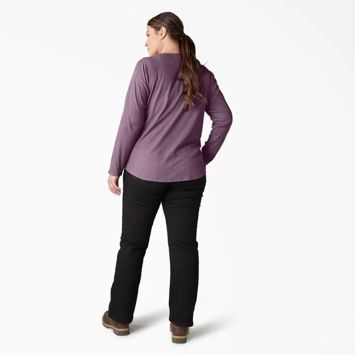 Women039s Plus Henley Long Sleeve Shirt Grapeade Grapeade gsd Women Dickies Work Tops Women039s Plus Henley Long Sleeve Shirt Grapeade Grapeade gsd Women Dickies Work Tops
