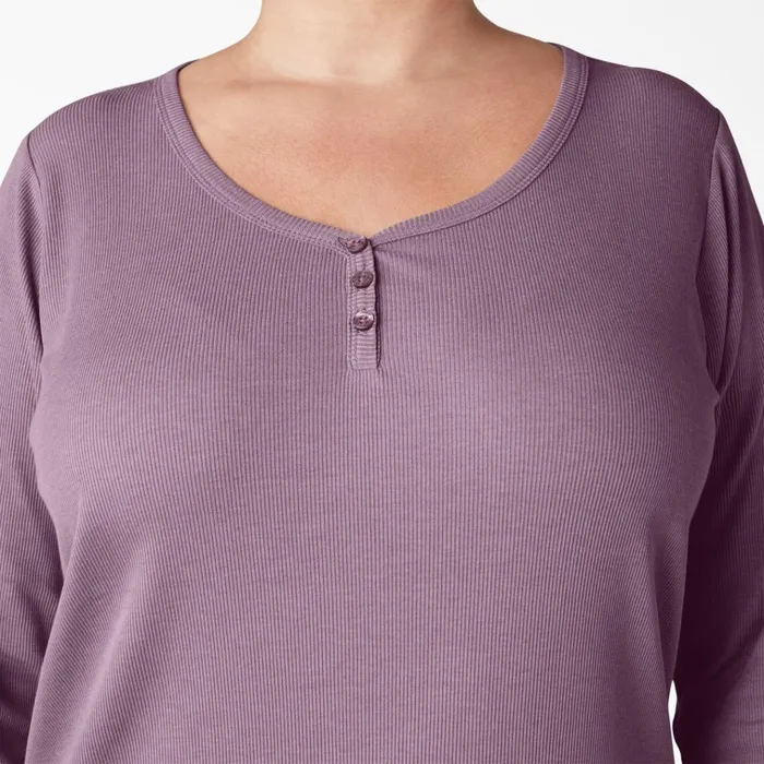 Women039s Plus Henley Long Sleeve Shirt Grapeade Grapeade gsd Women Dickies Work Tops Women039s Plus Henley Long Sleeve Shirt Grapeade Grapeade gsd Women Dickies Work Tops