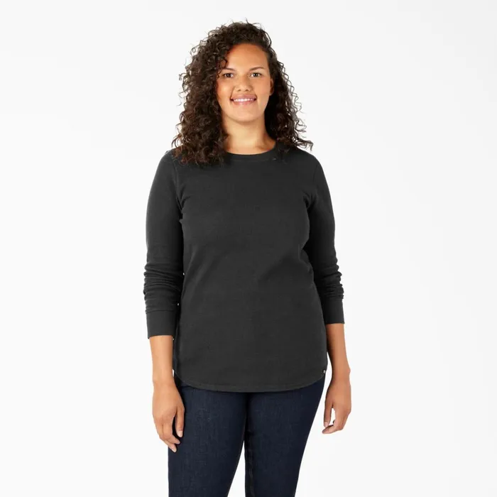 Women039s Plus Long Sleeve Thermal Shirt Black Black kbk Women Dickies Work Tops Women039s Plus Long Sleeve Thermal Shirt Black Black kbk Women Dickies Work Tops
