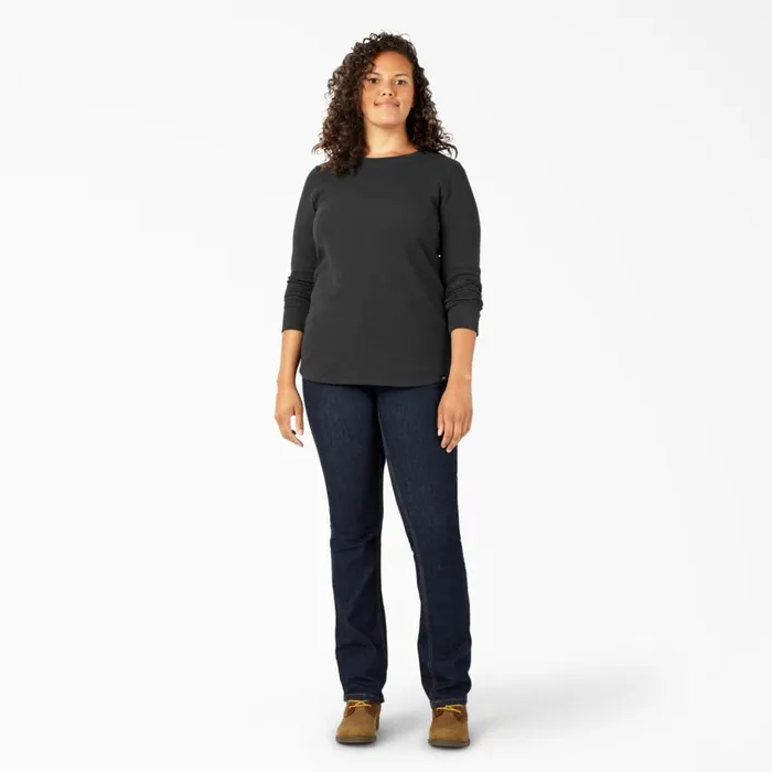 Women039s Plus Long Sleeve Thermal Shirt Black Black kbk Women Dickies Work Tops Women039s Plus Long Sleeve Thermal Shirt Black Black kbk Women Dickies Work Tops