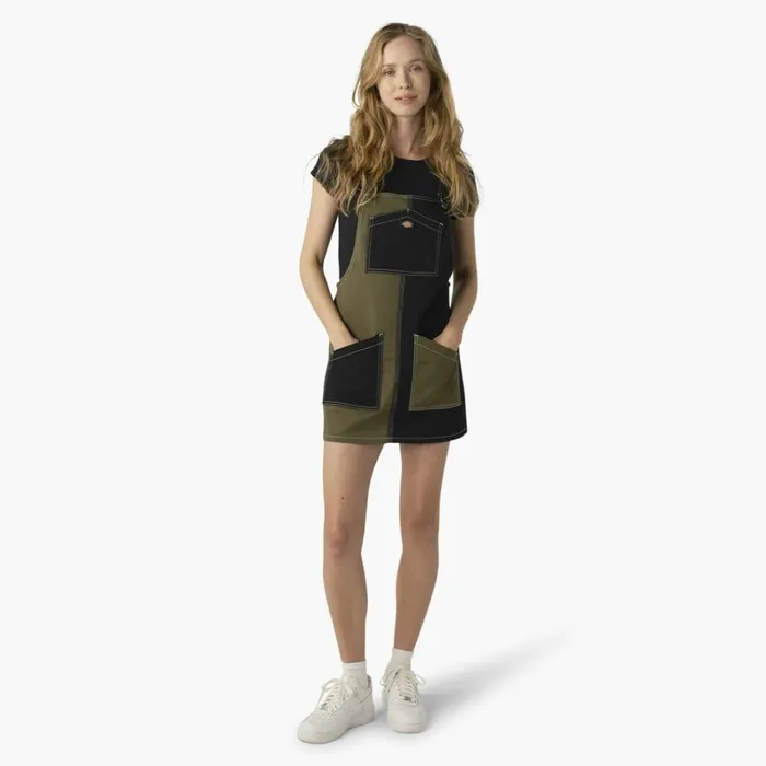 Women039s Regular Fit Colorblock Bib Overall Dress MilitaryBlack Color Block Militaryblack Color Block mck Women Dickies Skirts and Dresses Women039s Regular Fit Colorblock Bib Overall Dress MilitaryBlack Color Block Militaryblack Color Block mck Women Dickies Skirts and Dresses