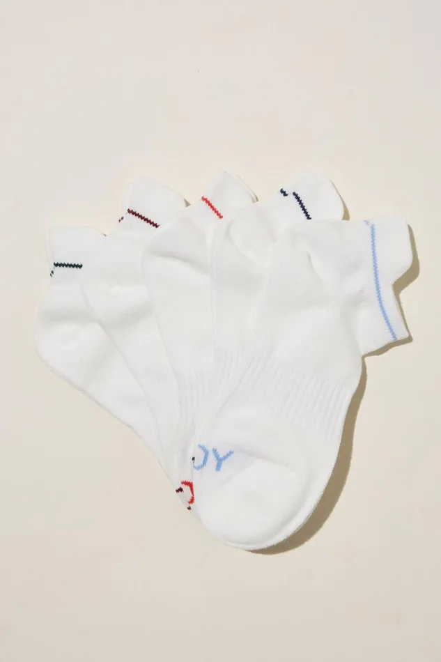 Women Accessories Cotton On Body 5Pk Ankle Sport Sock Vintage Sport