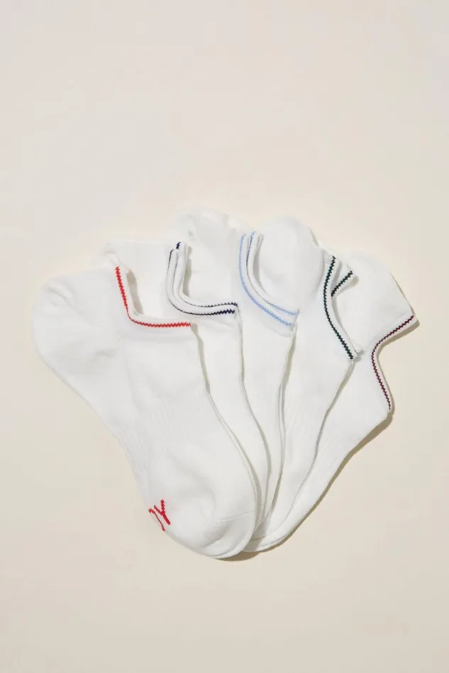 Women Accessories Cotton On Body Low Cut Sneaker Socks 5Pk Vintage Sport