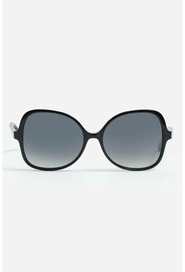 Women Addison Sunglasses Solid Black Johnny Was Eye Wear