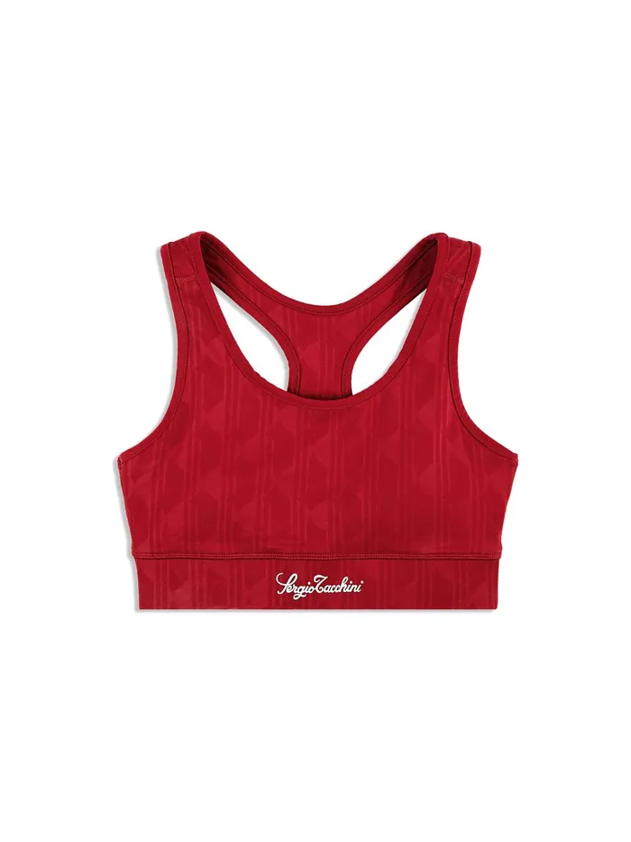 Women Athleisure Sergio Tacchini Viano Printed Sports Bra Sun Dried Tomato