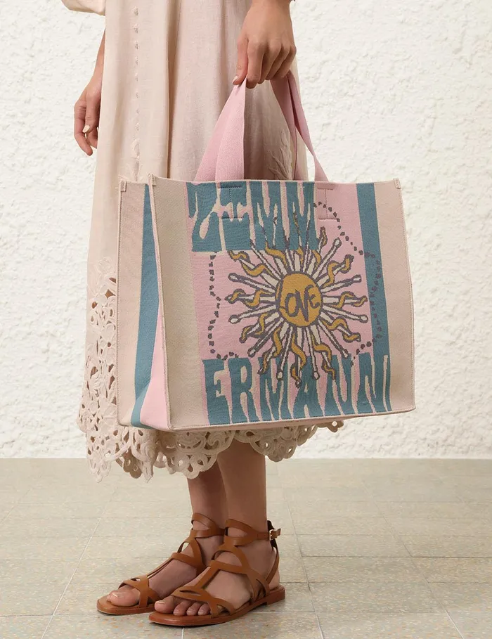 Women Bags Zimmermann Large Jacquard Tote Love Artwork