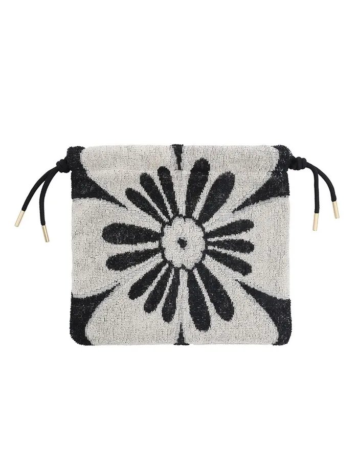 Women Bags Zimmermann Towelling Drawstring Pouch Blackcream